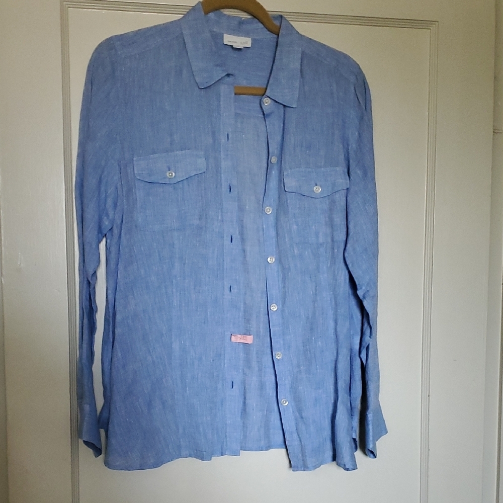 J. Jill Light Blue Casual Button Down Shirt